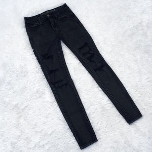 AE Distressed Black Jeggings